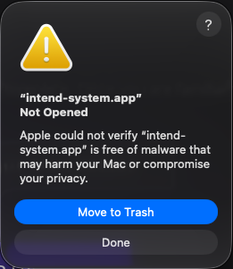 Mac Security Warning